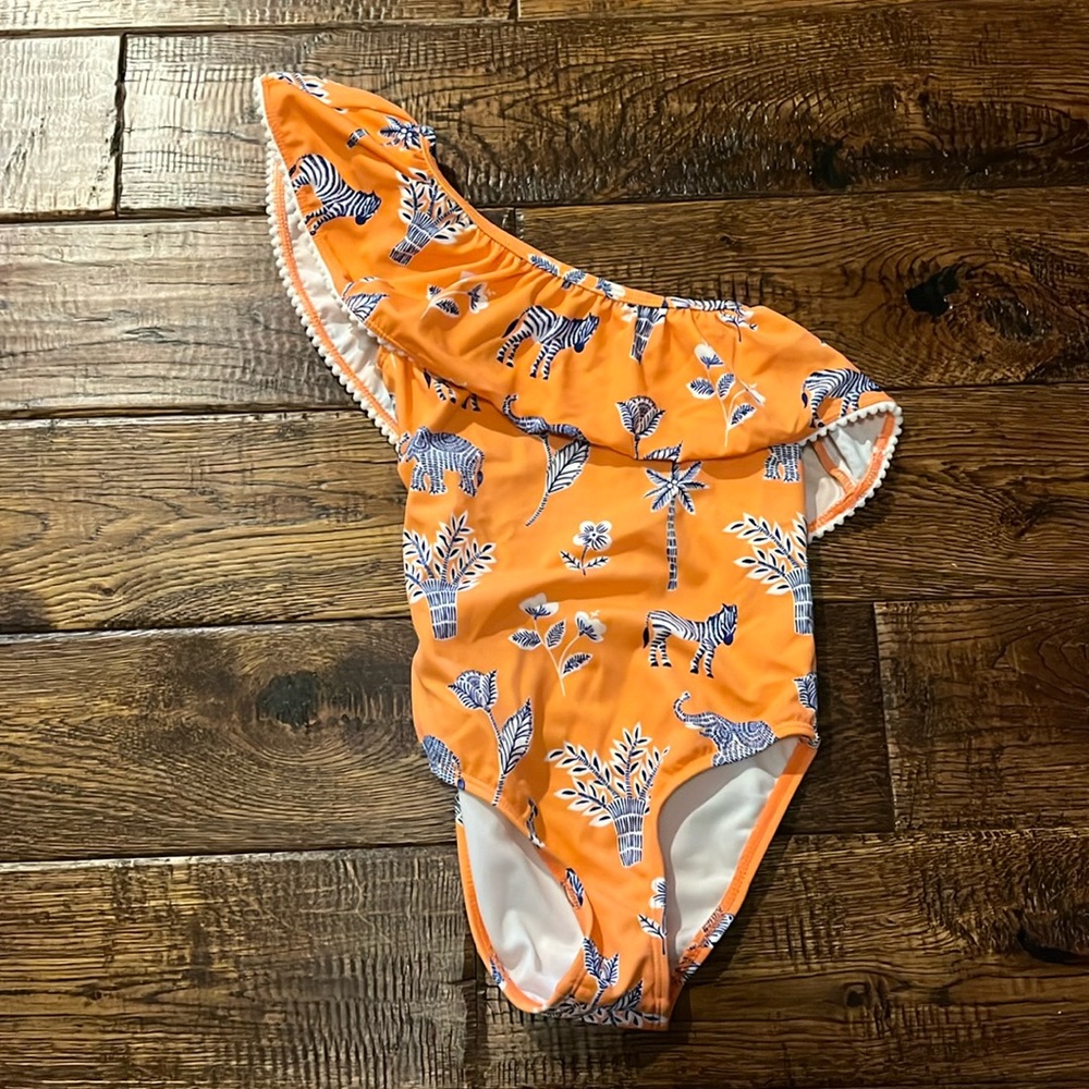 Janie and Jack Swim Zebra Orange Swimsuit 12-18 mo